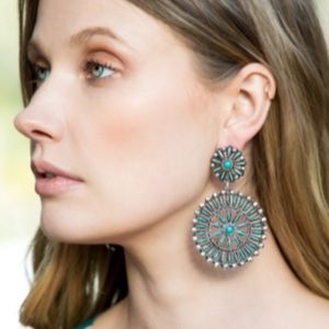 Boho Western Turquoise Natural Stone Earrings